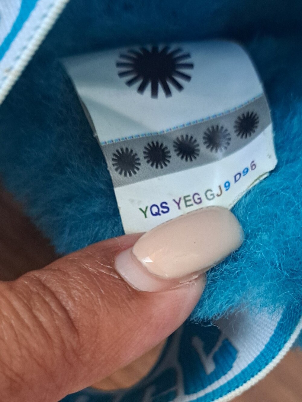 UGG Oh Yeah Fluffy Sheepskin Slingback Sandals "Aquatic Blue" (Turquoise) Size 8 - Picture 8 of 9